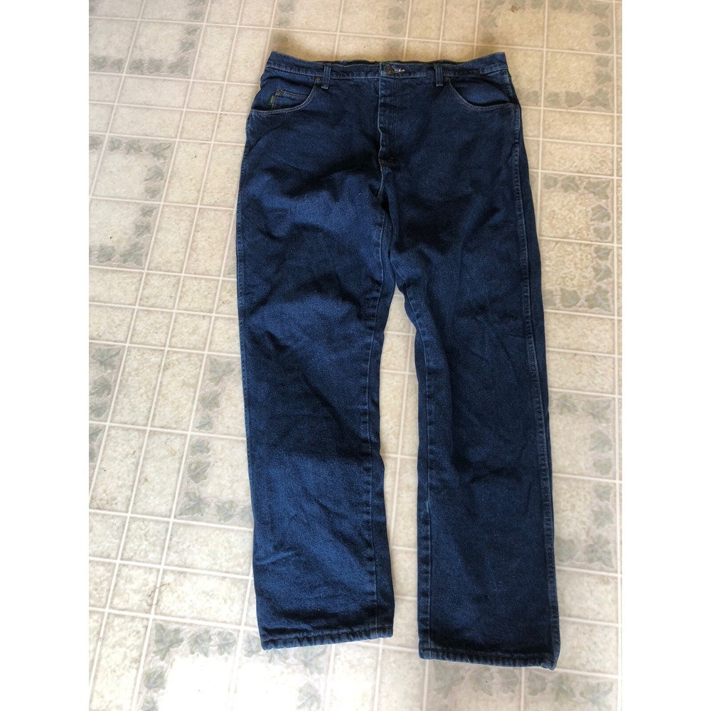 Cabela's Mens 40x34‎ Flannel Lined Blue Jeans Five Pocket 100% Cotton 901285B
